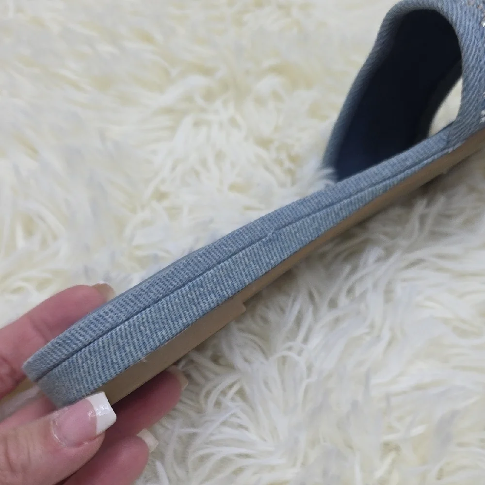 GBG Los Angeles Light Blue Slide Sandals